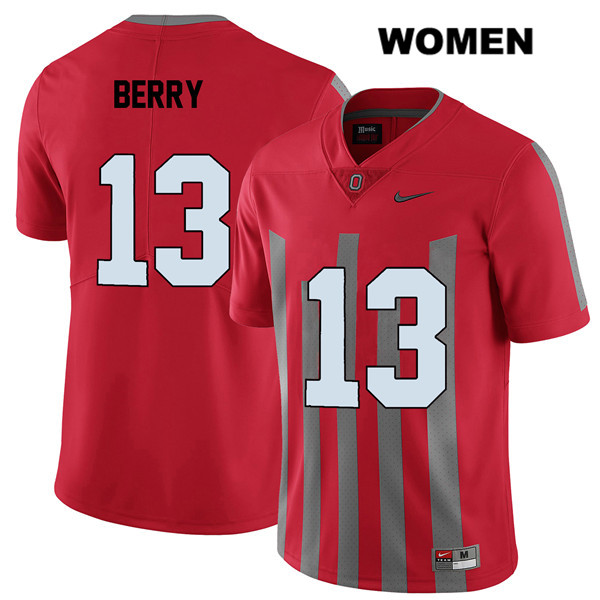 Ohio State Buckeyes Women's Rashod Berry #13 Red Authentic Nike Elite College NCAA Stitched Football Jersey JE19J26AX